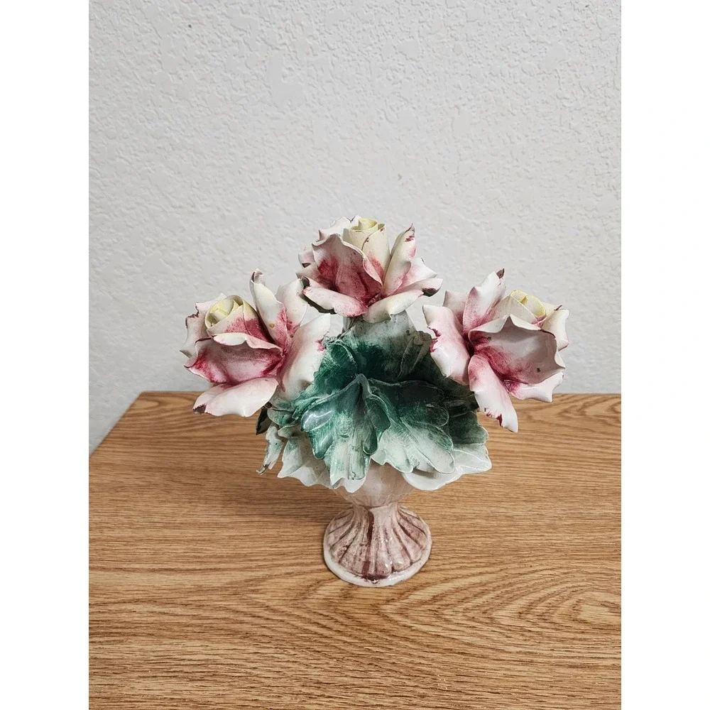 Capodimonte Roses Centerpiece Made in Italy Porcelain‎ 8